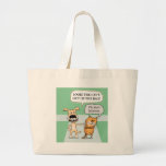 Funny Dog And Cat Large Tote Bag at Zazzle