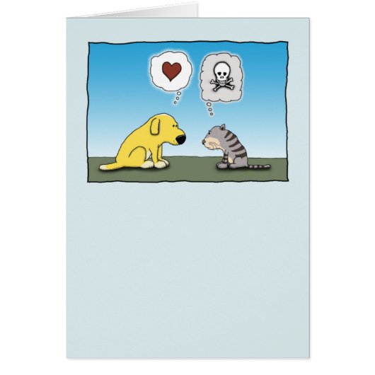 Funny Dog and Cat Love and Hate Cards (Front)