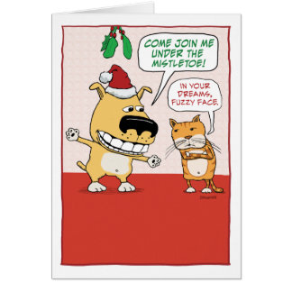 Funny Dog Cat Christmas Cards | Zazzle
