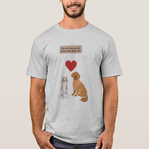 funny dog and cat T_Shirt