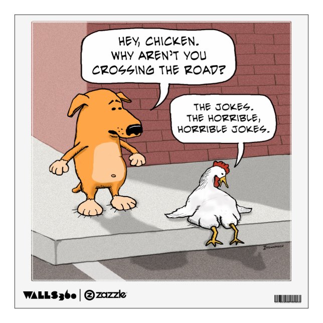 Funny Dog and Chicken Wall Decal (Front)