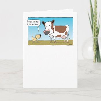 Funny Dog And Cow Birthday Card by chuckink at Zazzle