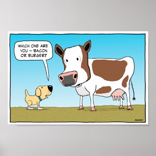 Funny Dog and Cow poster