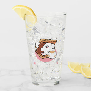 Funny Dog and S’more Design – Kawaii Pet Lover Pun Glass