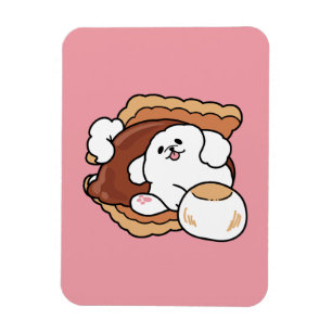 Funny Dog and S’more Design – Kawaii Pet Lover Pun Magnet