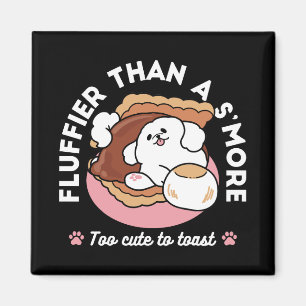 Funny Dog and S’more Design – Kawaii Pet Lover Pun Magnet