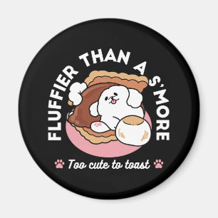 Funny Dog and S’more Design – Kawaii Pet Lover Pun Magnet