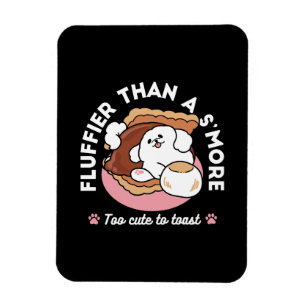 Funny Dog and S’more Design – Kawaii Pet Lover Pun Magnet