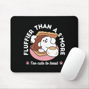 Funny Dog and S’more Design – Kawaii Pet Lover Pun Mouse Pad