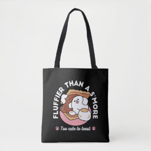 Funny Dog and S’more Design – Kawaii Pet Lover Pun Tote Bag