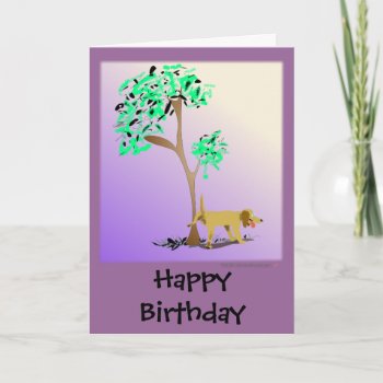 Funny Dog And Tree Edgy Birthday Card by alinaspencil at Zazzle