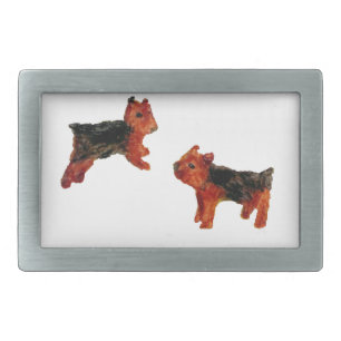 Funny Dog Art Cute Terriers Belt Buckle
