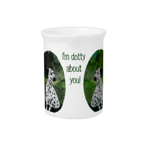 Funny Dog Art Dalmatian Love Pitcher
