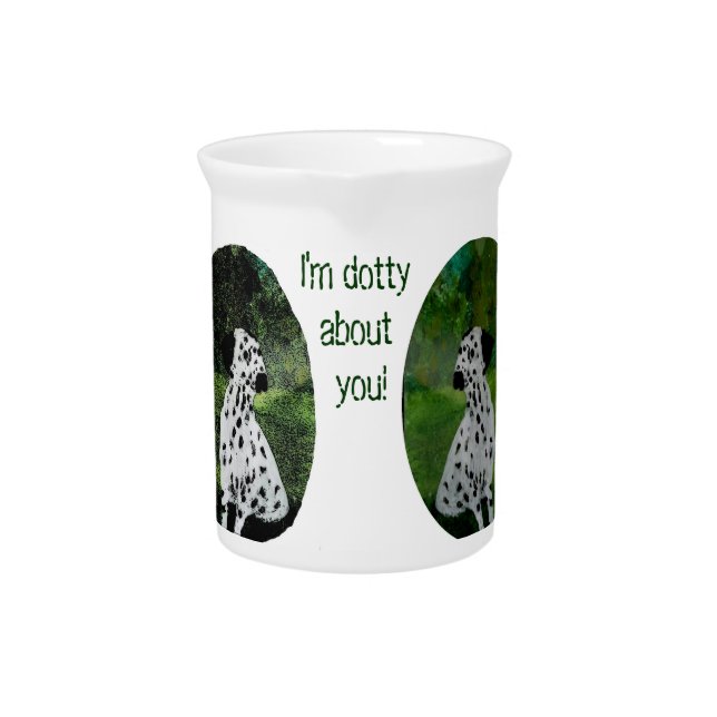 Funny Dog Art Dalmatian Love Pitcher (Front)