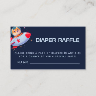 Funny Dog Astronaut Rocket Space Diaper Raffle Enclosure Card