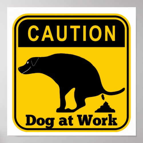 Funny Dog at Work Poster