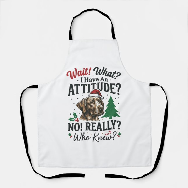 Funny Dog Attitude Christmas Vector Design_1 Apron (Front)