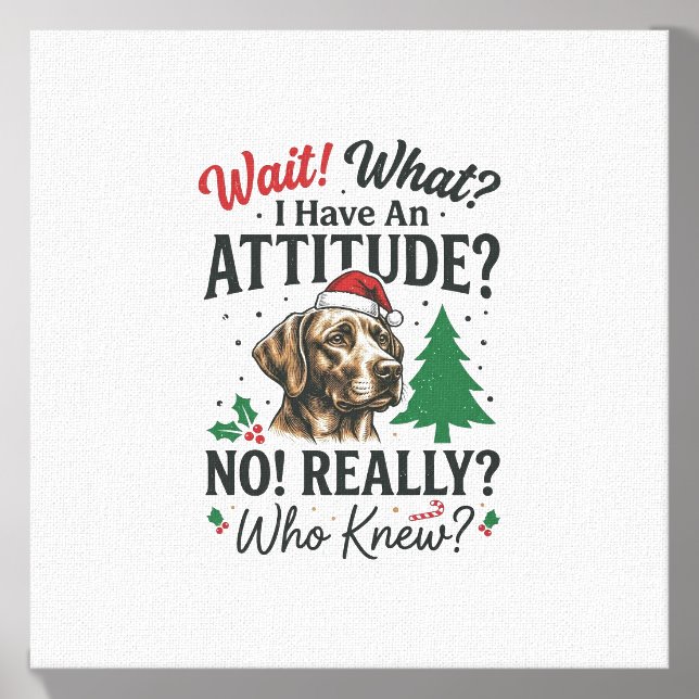 Funny Dog Attitude Christmas Vector Design_1 Canvas Photo Tile (Front Set)