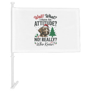 Funny Dog Attitude Christmas Vector Design_1 Car Flag