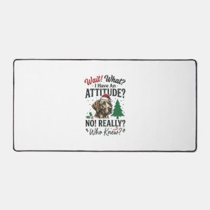 Funny Dog Attitude Christmas Vector Design_1 Desk Mat