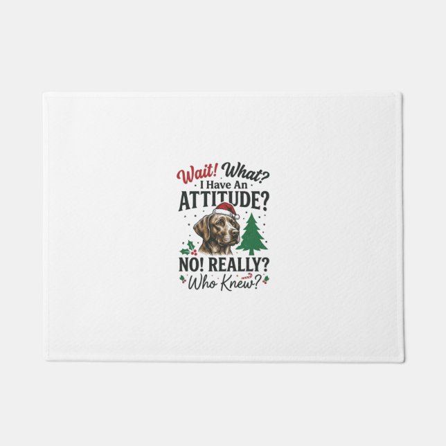 Funny Dog Attitude Christmas Vector Design_1 Doormat (Front)