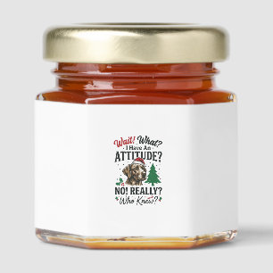 Funny Dog Attitude Christmas Vector Design_1 Honey Jar Favors