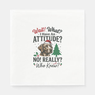 Funny Dog Attitude Christmas Vector Design_1 Napkins