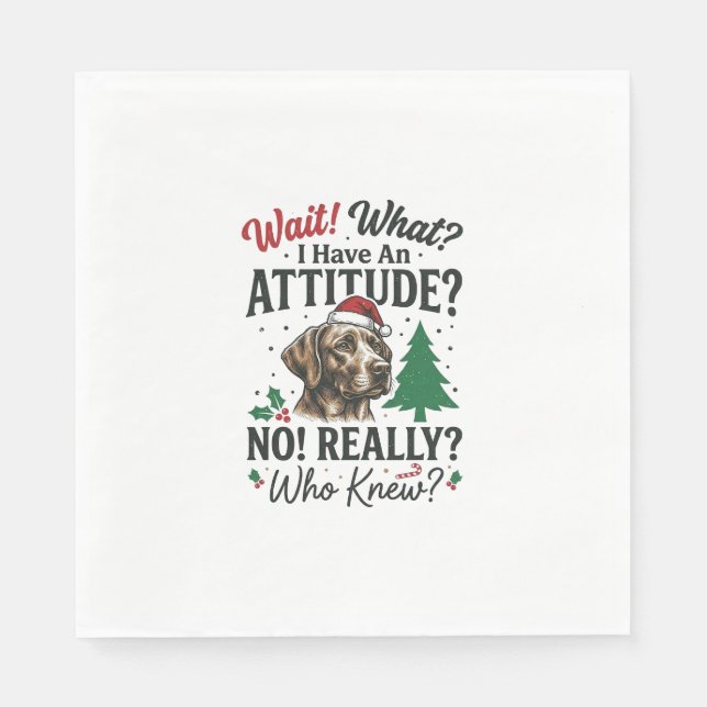 Funny Dog Attitude Christmas Vector Design_1 Napkins (Front)