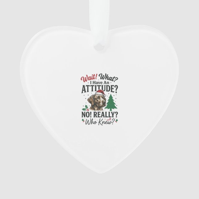 Funny Dog Attitude Christmas Vector Design_1 Ornament (Front)