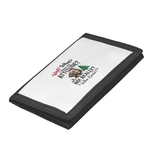 Funny Dog Attitude Christmas Vector Design_1 Trifold Wallet (Bottom)