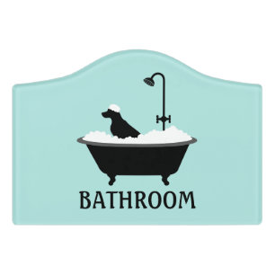 Funny Dog Bathroom Sign Bathtub Bubble Bath Shower
