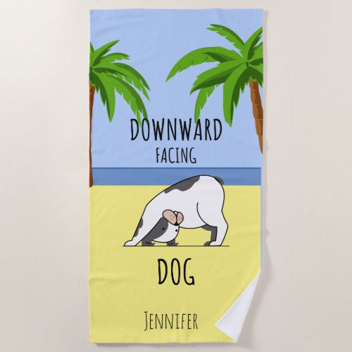 Funny Dog Beach Yoga Beach Towel