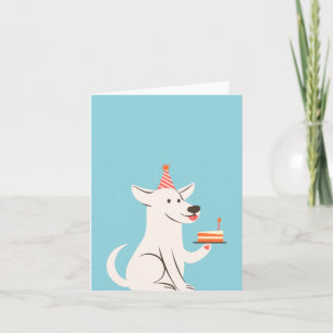 Funny dog birthday cake  card
