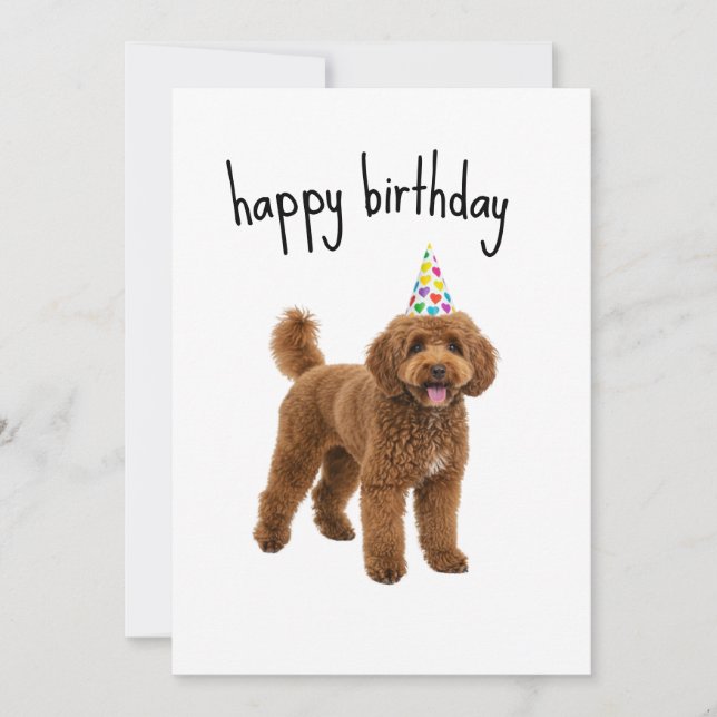 Funny Dog Birthday Card – Poodle Mom or Dad Gift  (Front)