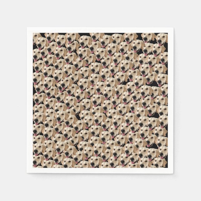Funny Dog Birthday Party Custom Face Photo / Head Napkins (Front)
