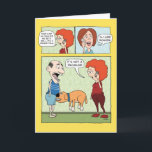 Funny Dog Biting Crotch Birthday Card<br><div class="desc">Here's a funny birthday card featuring a dog who likes to bite a certain part of the male anatomy. Technically, he's not a wiener dog, but don't tell that to the guy being bitten. Thanks for choosing this original design by © Chuck Ingwersen. I post cartoons every day on Instagram:...</div>