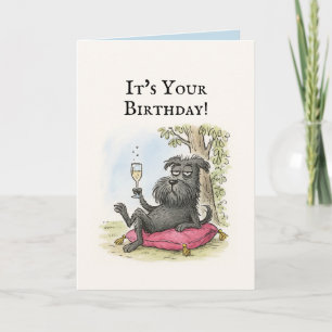 Funny Dog Black Schnauzer Birthday Card