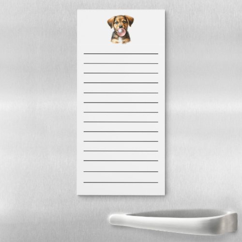 Funny Dog Blowing Bubbles Gum Pink Fridge  Magnetic Notepad