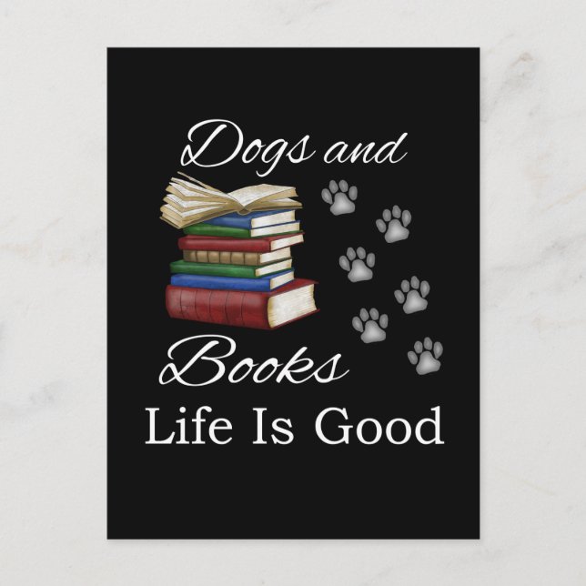 Funny Dog Book Life Is Good Pet Lover Book Reader Postcard (Front)