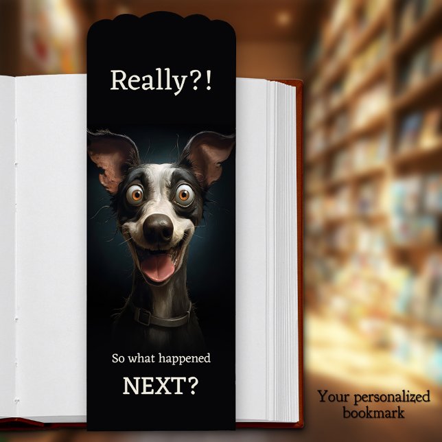 Funny Dog  Bookmarks (Bookmark featuring a painting of a funny dog with a very surprised expression on his face.)