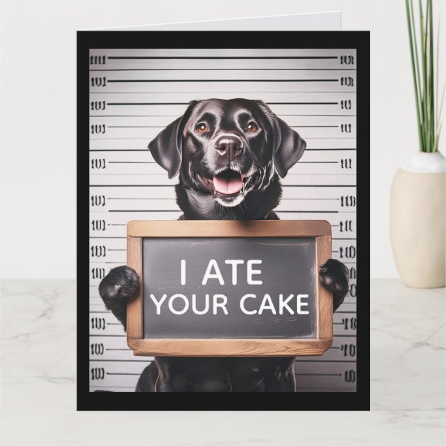 FUNNY DOG BRTHDAY MUGSHOT GREETING CARD (Front)