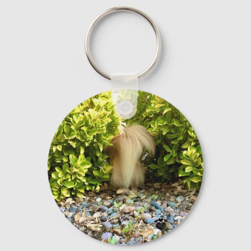 Funny Dog Butt Exploring Outdoors Photo Keychain