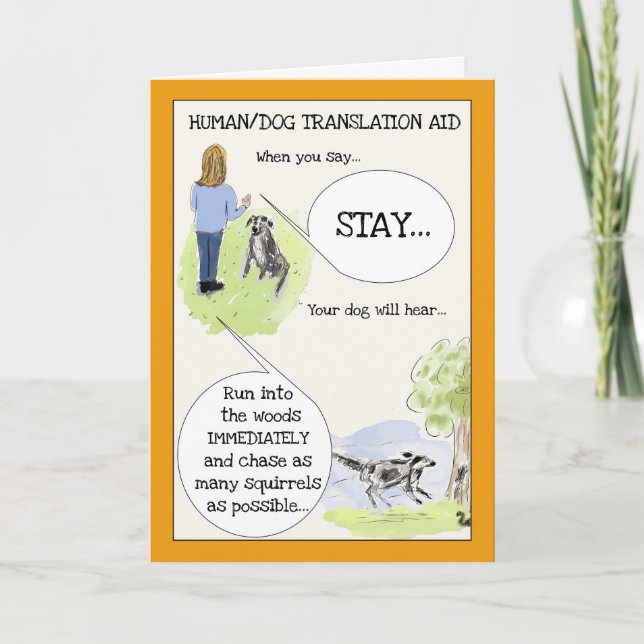 Funny Dog Cartoon Greeting Card (Front)