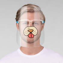 Funny Dog Cartoon Mouth Nose Face, Dog Lovers Face Shield