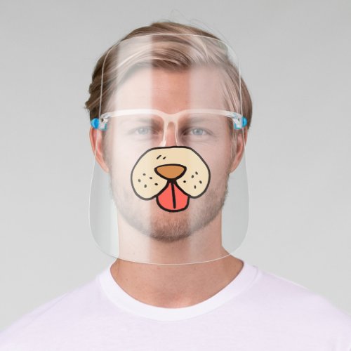 Funny Dog Cartoon Mouth Nose Face Dog Lovers Face Shield