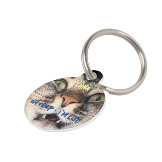 Funny Dog Cat Humor Personalized Details & QR Code Pet ID Tag
