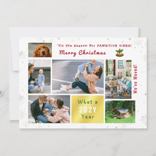 Funny Dog Cat Weve Moved New Home 6 Photos Cute Holiday Card