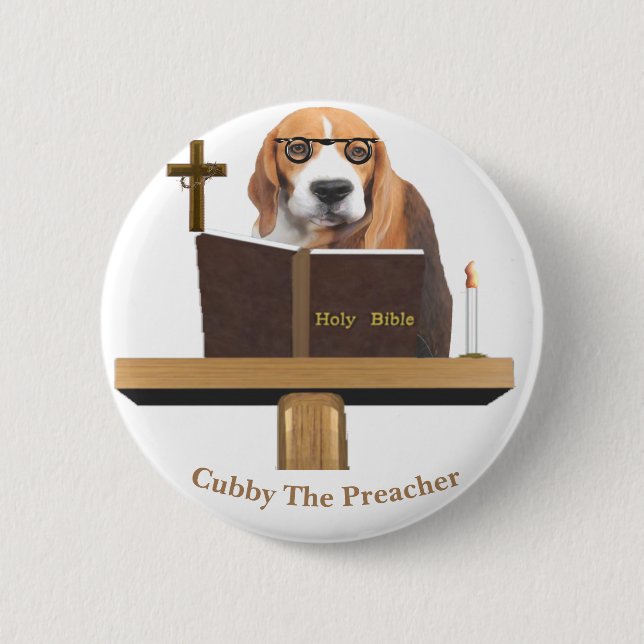 Funny Dog Christian Button (Front)