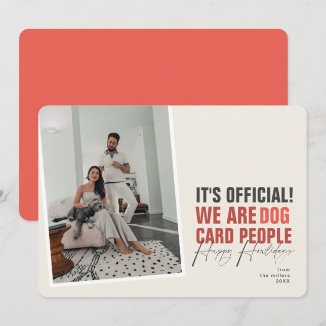 Funny Dog Christmas Card Ivory Happy Howlidays (Front/Back)