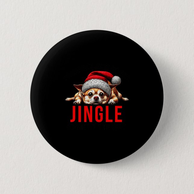 Funny Dog Christmas Chihuahua Premium Tri-blend  Button (Front)